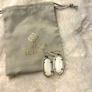 Kendra Scott Gold Elle Earrings in White